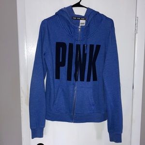 Victoria’s Secret “Pink” Blue Zip Up Sweatshirt